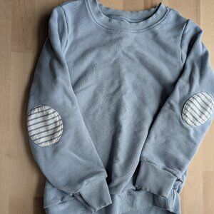 Little Sleepies Play Sweater - 4T Fog Elbow Patch Crewneck